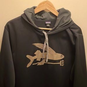 🐟 Patagonia Black Flying Fish Hoodie - Medium